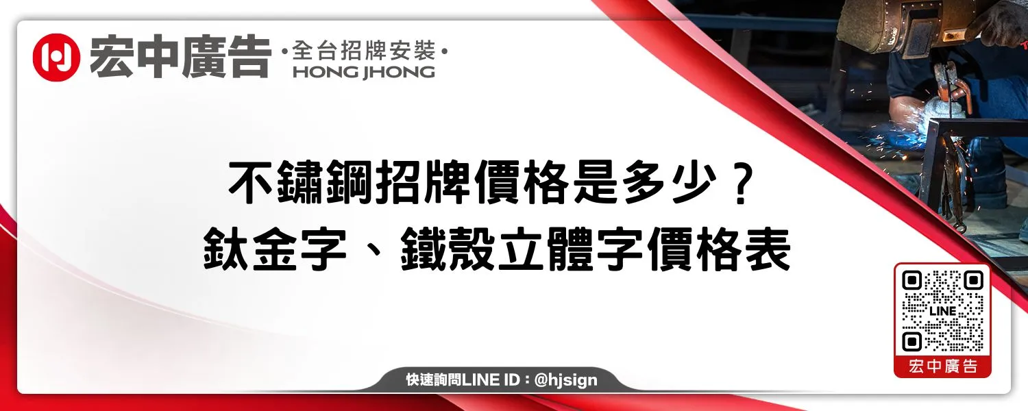 不鏽鋼招牌價格是多少？鈦金字、鐵殼立體字價格表